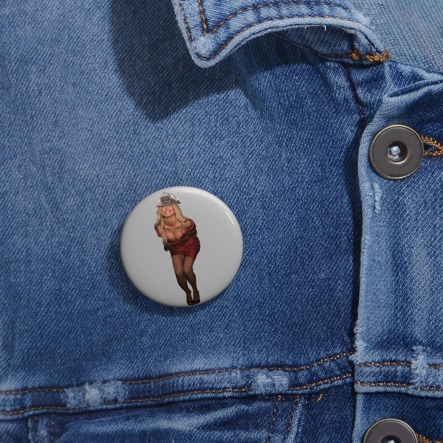 Red Dress Button