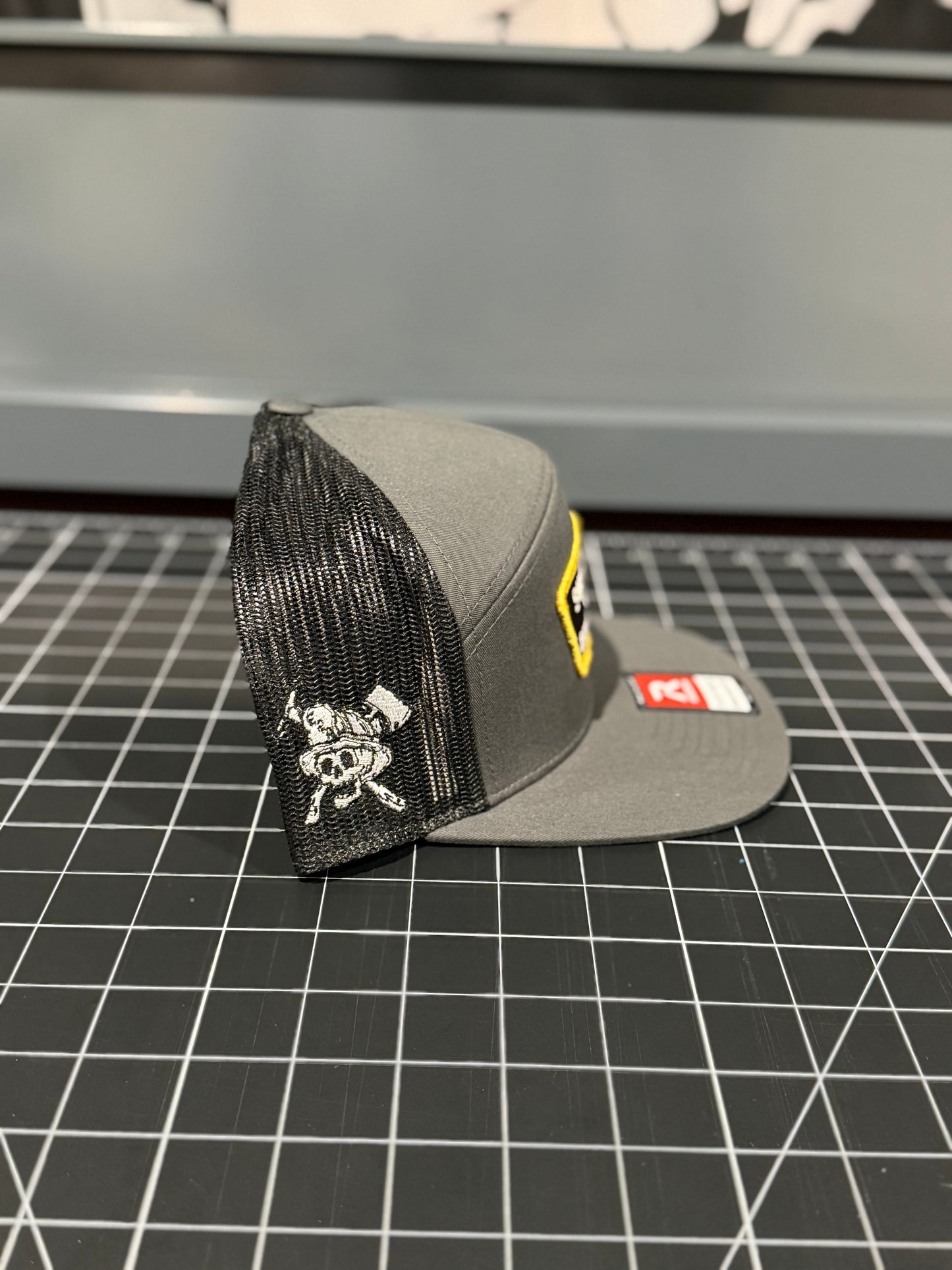 Support Your local Cowboy Fireman, Charcoal and Black R168 7 Panel