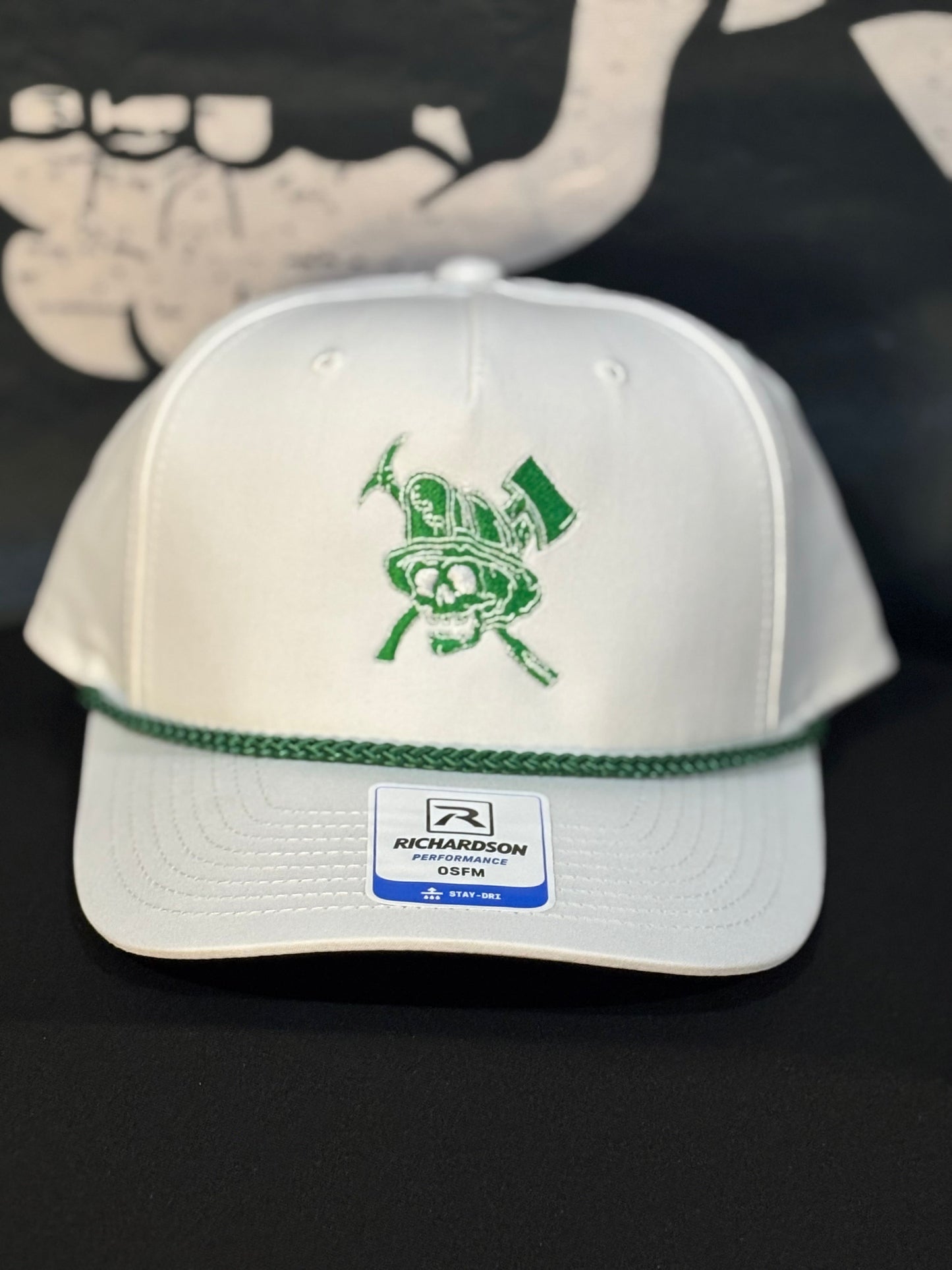 White and Green Skull Rope Hat.