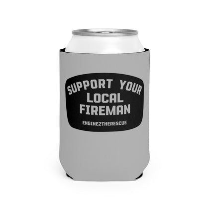 Support Your Local Fireman Can Cooler Sleeve