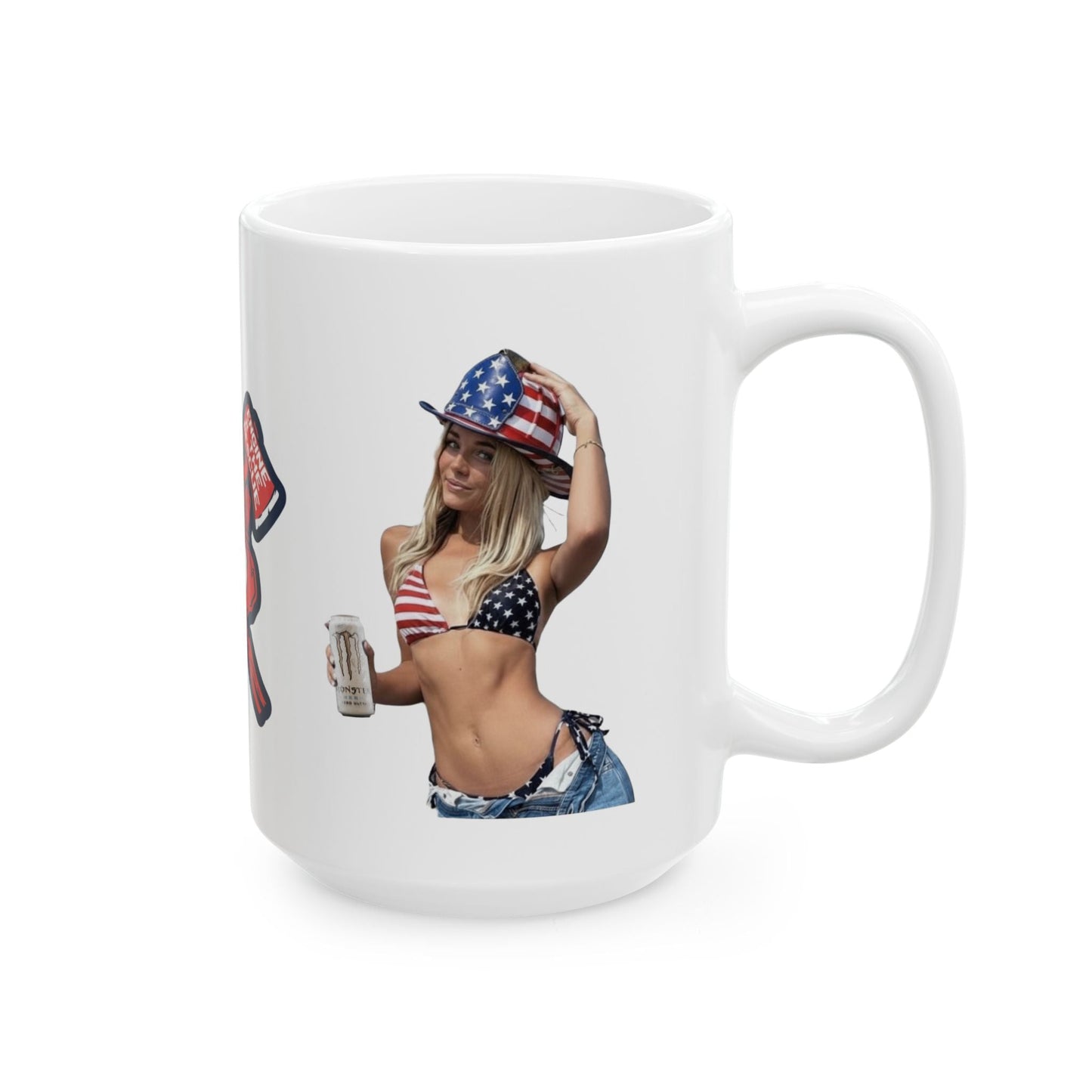 Dunne red, white and blue Ceramic Mug, (11oz, 15oz)