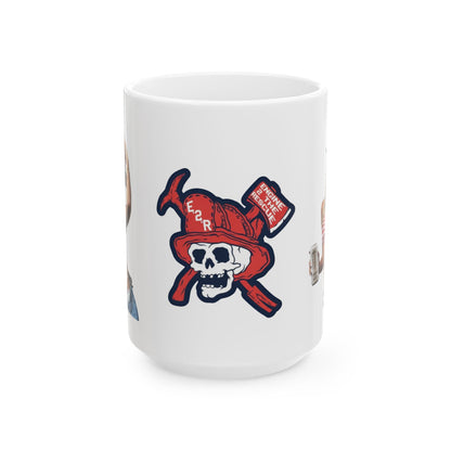 Dunne red, white and blue Ceramic Mug, (11oz, 15oz)