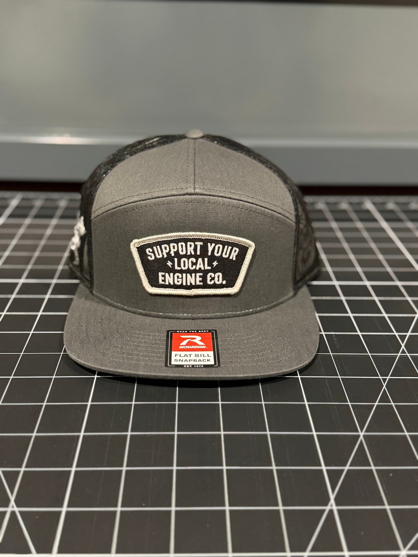 Support Your Local Engine Co. Charcoal and Black R168 7 Panel