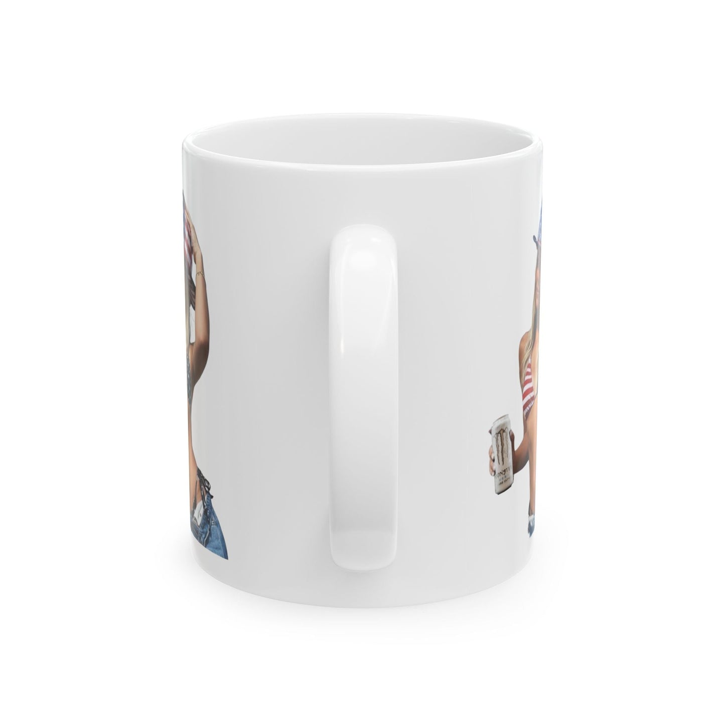 Dunne red, white and blue Ceramic Mug, (11oz, 15oz)