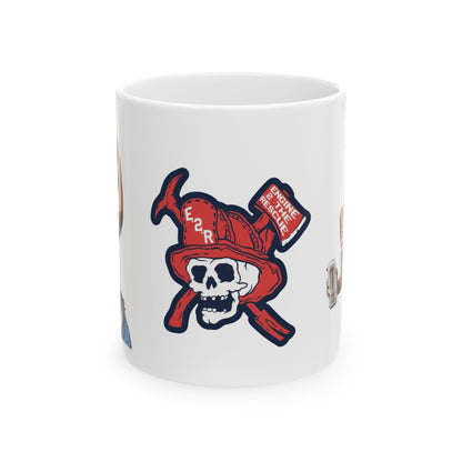 Dunne red, white and blue Ceramic Mug, (11oz, 15oz)