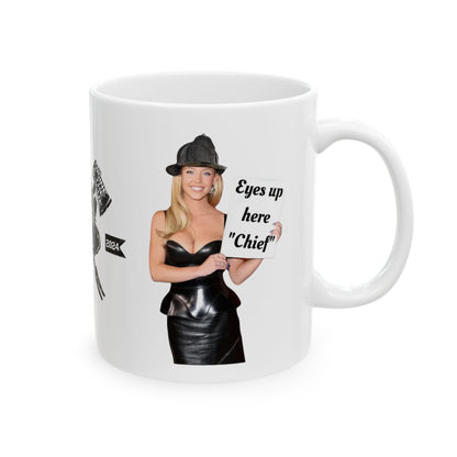 Eyes up here Chief Ceramic Mug, (11oz, 15oz)