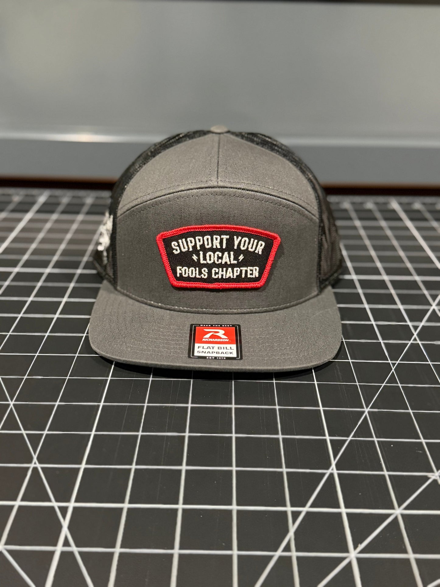 Support Your Local FOOLS Chapter charcoal and Black R168 7 Panel