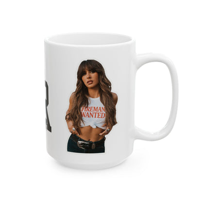 ALLE FIRE WANTED Ceramic Mug, (15oz)
