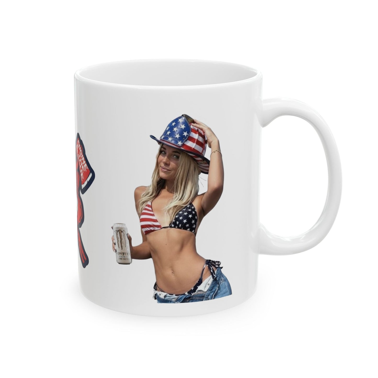 Dunne red, white and blue Ceramic Mug, (11oz, 15oz)