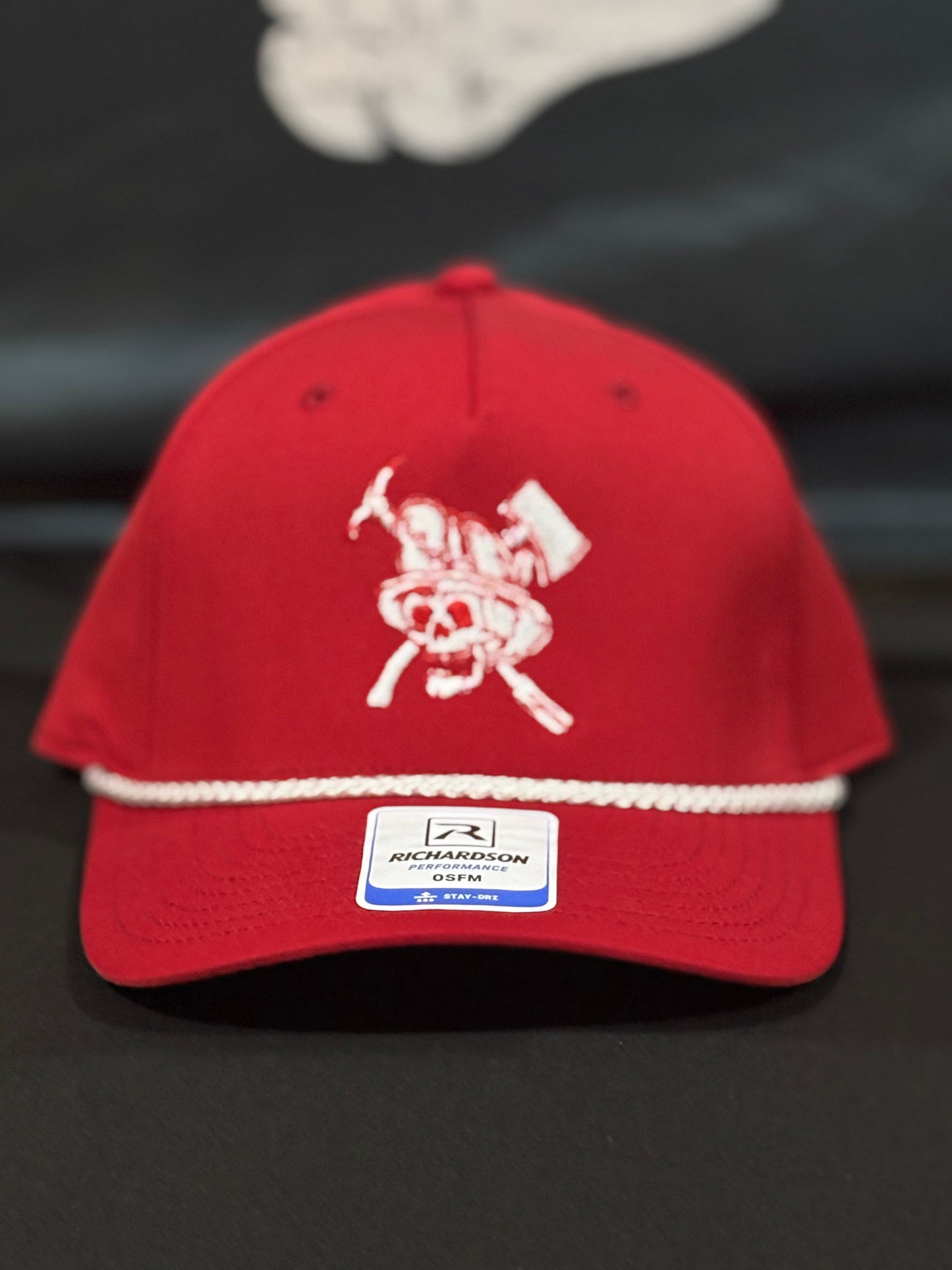 Red and white skull rope