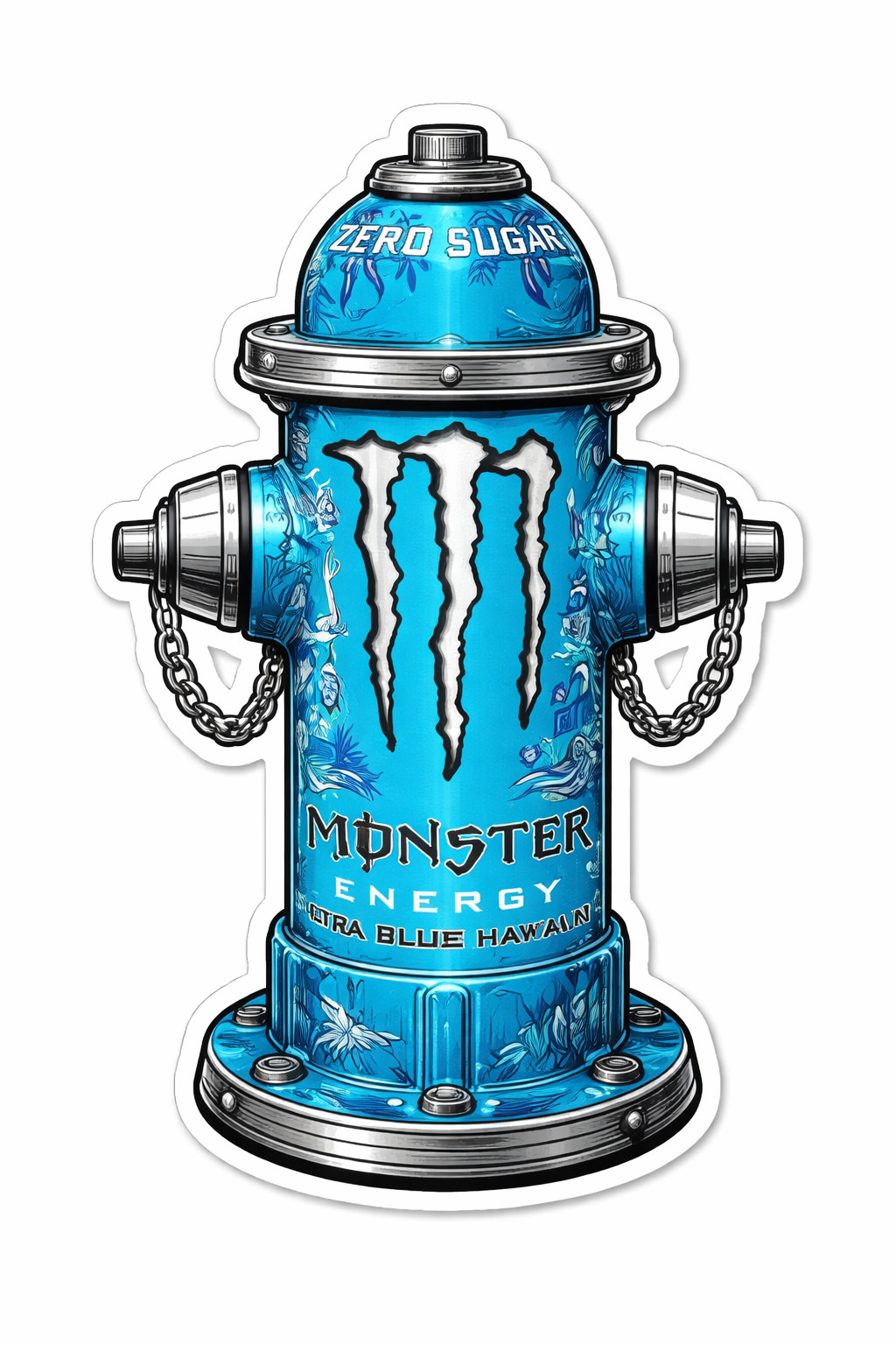 Blue monster hydrant