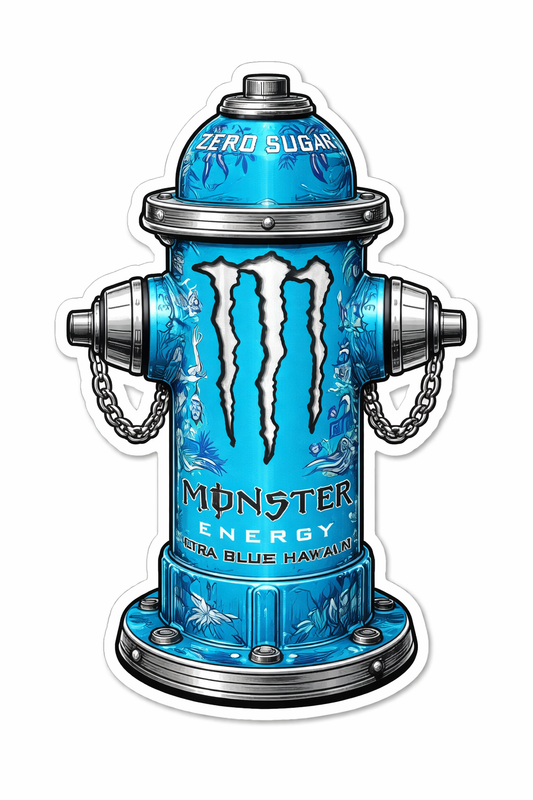 Blue monster hydrant