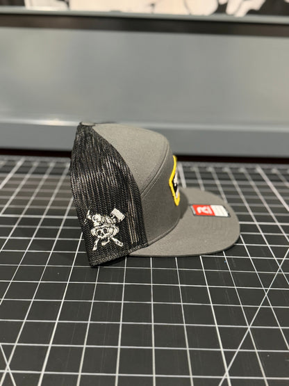 Support Your local Cowboy Fireman, Charcoal and Black R168 7 Panel